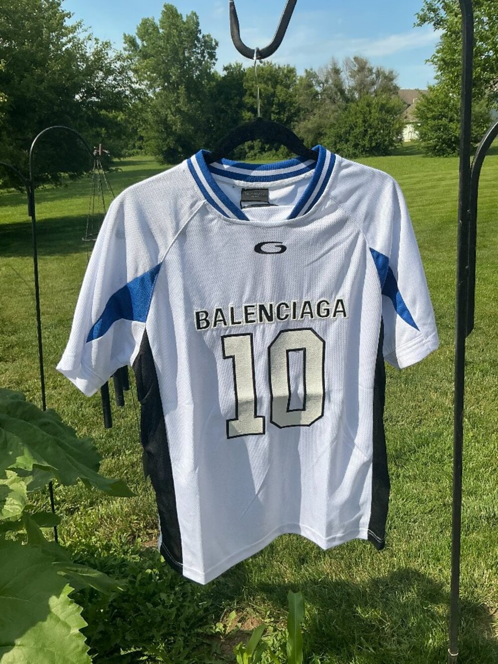 White Balenciaga x NBA jersey